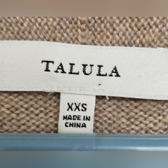 Talula Aritzia Lenox Cashmere blend XxS Beige Open Pocket Cardigan Sweater - Picture 4 of 10